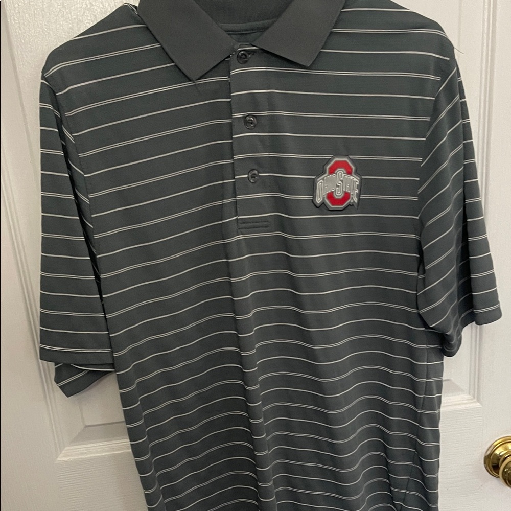 Classic Gray Striped Polo Shirt